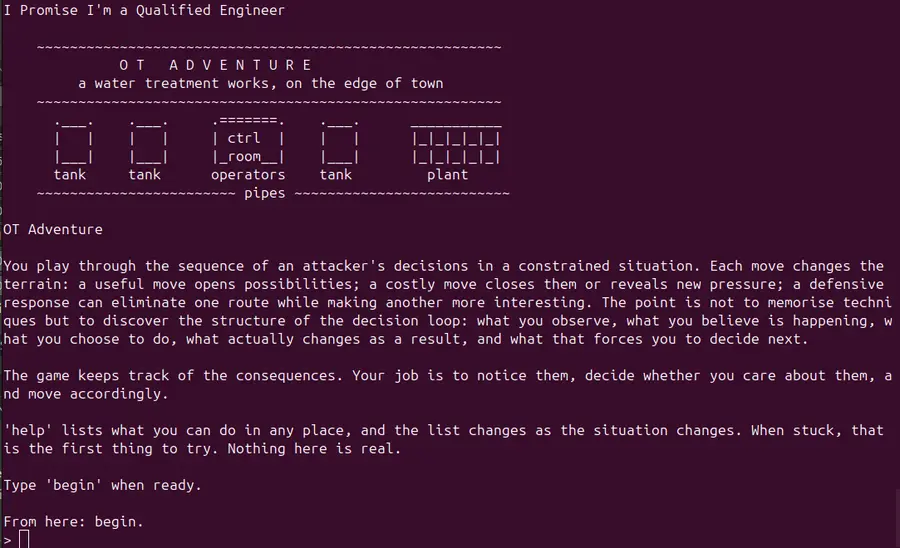 Adventure screen